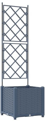 vidaXL Jardinière de Jardin avec Treillis Gris 40x40x143 cm