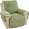 Recliner Chair Covers with Pockets Sofa Armrest Cover,Waterproof Nonslip Recliner Cover, Palm Leaves Velvet Plush Quilted Recliner Chair Cover for Kids, Dogs, Pets(Green)