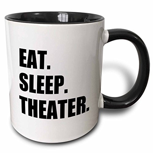Mugs Humour Tasses 330Ml, Théâtre Eat Sleep - Texte Noir - Accro Au Club De Théâtre - Acteur Jouer Tasse À Café En Porcelaine Humoristique Pour Anniversaire Homme Collègue