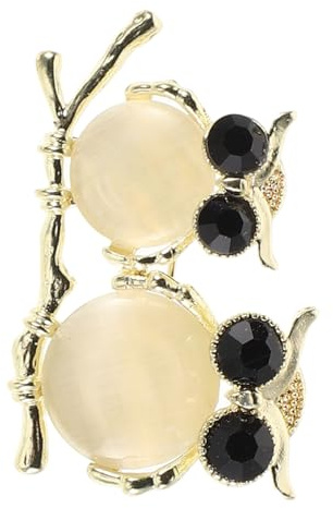 OUNONA Elegante Strass Eulen Brosche Damen Leicht Tragbar Schmuck Pin Geschenkidee für Frauen Modische Anstecknadel Cartoon Tier Design Langlebig und Stilvoll