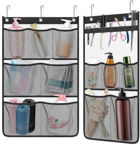 EEEKit Duschorganizer zum Hängen, 2 Stück Duschtasche mit Häken, Türorganizer Hängeorganizer für Aufbewahrung Badezimmer