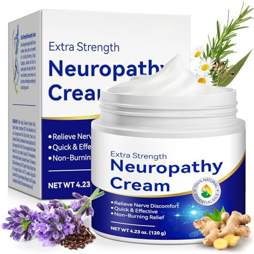 Crème pour neuropathie, crème apaisante pour neuropathie - Puissance maximale pour les pieds, les mains, les jambes et le dos, formule non grasse à base de plantes pour hommes et femmes