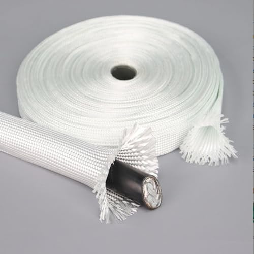 CiCixixi 1m Hitzeschutzschlauch ID-Ø 40mm Flexibel,Gewebeschlauch Fiberglas Schlauch Isolierschlauch Kabelschutz Kabelschlauch Heat sleeve Brandschutz