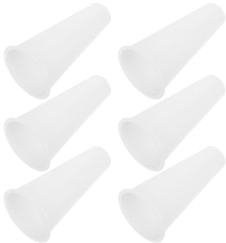 TOPBATHY 6 Piezas Búcaro Diseño Cónico y Base Estrecha Plástico Blanco Resistente al Clima para Flores Artificiales en Cementerios para Decoración de Tumbas
