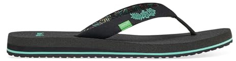 Sanuk Unisex Yoga 2 Flip-Flop, Black Paradise Palms, 8 UK