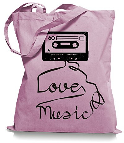 Ma2ca® Loves Music - Jutebeutel Stoffbeutel Tragetasche/Bag WM101-classic_pink