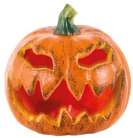 Boland - Kürbis Dekoration, 16 cm | Mit Licht, batteriebetriebene Deko für Halloween, Karneval und Horror Mottoparty