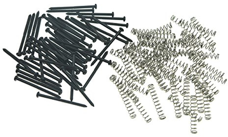 KAISH 50pcs Bass Guitar Pickup Mounting Screws Pickup Springs for Precision P Bass or J Bass or P90 Soap Bar Pickups Black