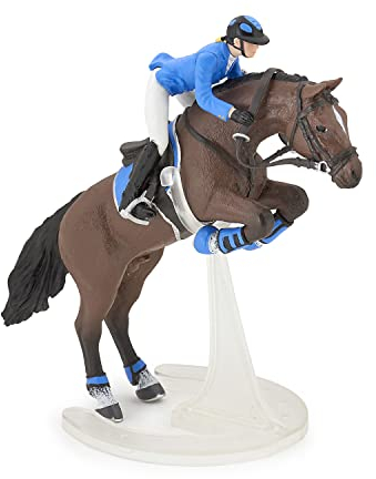 Papo - Figurine Cheval - Cheval de Saut d'Obstacle et Cavalier, jouet Enfants, Passion Équestre et Compétition, Rêve de Médailles et d'Obstacles dès 3 ans