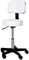 HOMCOM Rollhocker Höhenverstellbarer Arbeitshocker mit Lehne, Drehbarer Salon Hocker für Massage Büro Kunstleder Weiß Ø35 x 72-84 cm