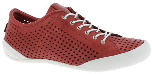 Andrea Conti Damen Schnürschuh Halbschuh Leder Sneaker mit Perforierung 0345767, Größe:39 EU, Farbe:Rot