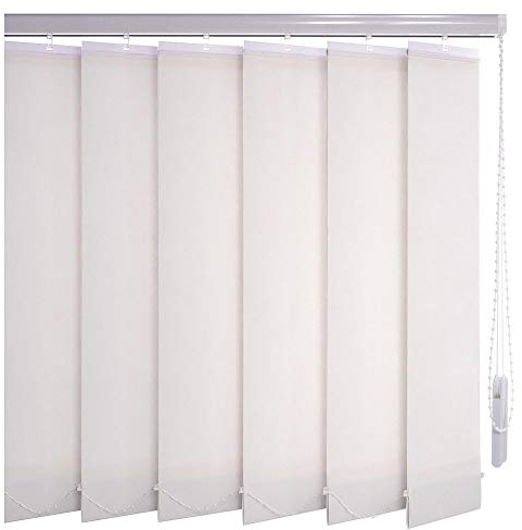 Sonnenschutz-HH® - Lamellenvorhang weiß lichtdurchlässig - Breite 125 cm x 200 cm Höhe - Lamellenbreite 127mm Vertikaljalousie Vertikalanlage Schiebevorhang