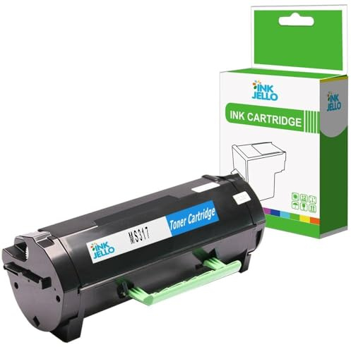 InkJello Toner Cartridge For Printer, Compatibile with Lexmark MS317dn MS417dn MS517dn MS617dn MX317dn MX417de MX517de MX617de (Black, 1-Pack)
