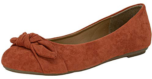 Fitters Footwear That Fits Damen Ballerina Claire Microfibre Modische Ballerinas in trendigen Farben Übergröße (44 EU, rot)