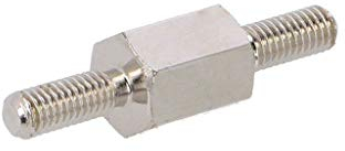 10X 415X08 Distanzmuffe mit Gewinde 8mm Außengew: M3 sechskant Messing DREMEC