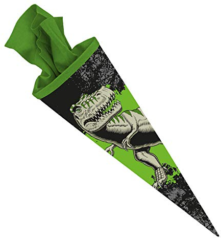 itenga Schultüte Zuckertüte T-Rex Dinosaurier rund mit Filzverschluss 70 cm Einschulung Schulanfang