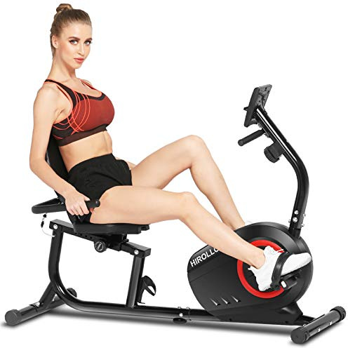 ANCHEER Liegeergometer Heimtrainer Fahrrad Testsieger, Sitzergometer Ergometer für Senioren mit Rückenlehne, 8 Widerstandsstufen, Handpulssensoren, Magnetbremse