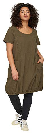 Zizzi Große Größen Damen Kurzarm Baumwollkleid Gr Gr M Ivy Green - Plus Size Damen Kleidung