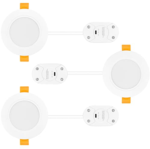 LUMENBAO 5W LED Klein Einbaustrahler IP54, Einbauleuchten LED Downlight Flach 230V, Einbautiefe 32MM, Warmweiß 3000K Neutral Weiß 4000K Kaltweiß 6000K Beleuchtung, Decke Lochmaß 75-90MM 3er Pack