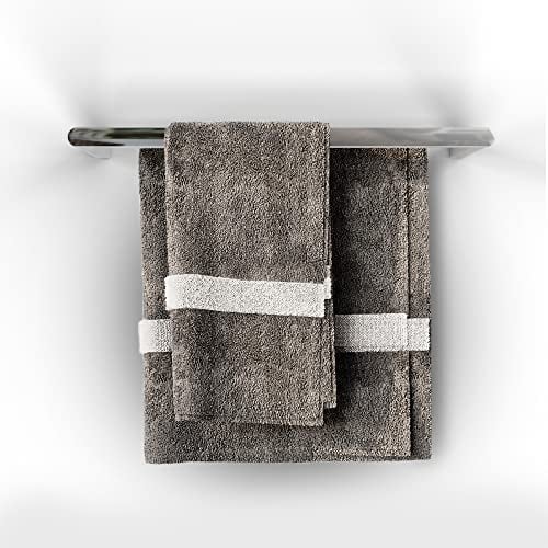 VESIRE® Handtuchhalter aus Edelstahl [60cm] Wandmontage | Doppelte Handtuchstange Gästehandtuchhalter für Badezimmer, Gäste WC, Küche | Silber/Chrom