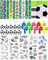 CYCFMYYLY 50 Pcs Football Party Bags with Key Chains, Wristbands, Whistles, Stickers, Favors for Kids Gifts
