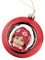 Bola de Navidad Roja Personalizada con Foto – Adorno Navideño de 7,5 cm con Opción de Texto y Cinta Dorada