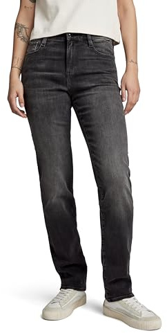 G-STAR RAW Damen Strace Straight Jeans, Schwarz (Worn in Black Moon D23951-D431-G108), 31W / 34L
