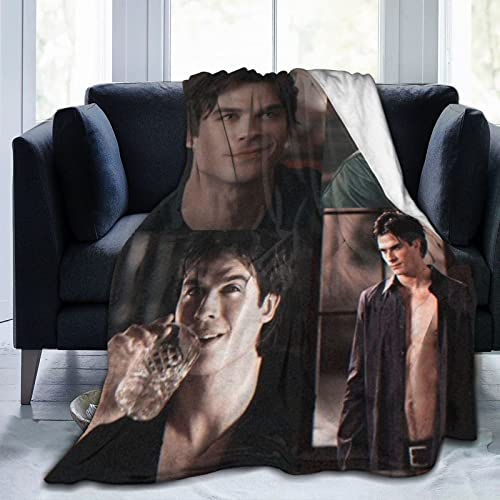 Ian-Somerhalder Kuschelige Plüsch-Thow-Decke, Flanelldecke, Bettwäsche, warmes Fleece, weiche Decke für Sofa, Couch, Wohnzimmer, Büro, Auto, Camp, Stranddecken, 203,2 x 152,4 cm