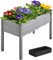 Yaheetech Jardinera Elevado de Madera Huerto Urbano Terraza Mesa de Cultivo para Cultivo Flores Verduras Hierbas 120.5x59x76.5 cm Gris