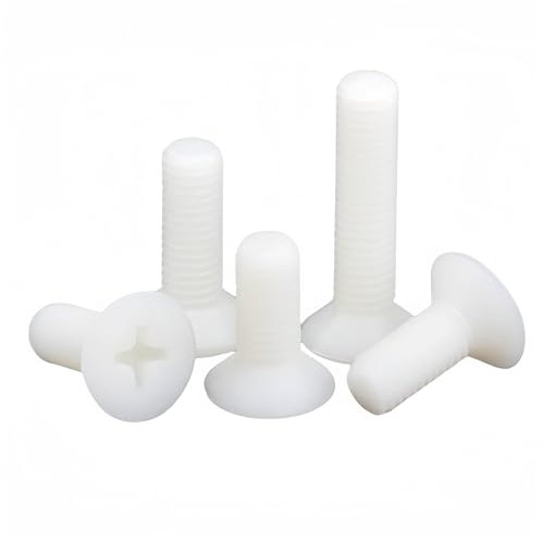NACX Lot de 80 vis filetées M4 x 25 mm en nylon à tête fraisée cruciforme à tête plate
