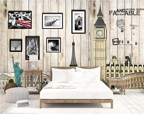 OFIRIA Personnalisé 3D Papier Peint Paris Tour Eiffel Ville Fond Mur-250Cmx175Cm