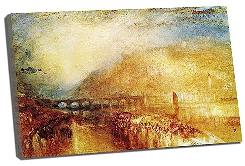 Lasite Joseph Mallord William Turner《Heidelberg》Leinwandbilder Bild Kunstdruck Wanddeko Schlafzimmer zu drucken für Heimbüro Kann aufgehängt werden(Gerahmt,（75x112cm） 30x44inch)