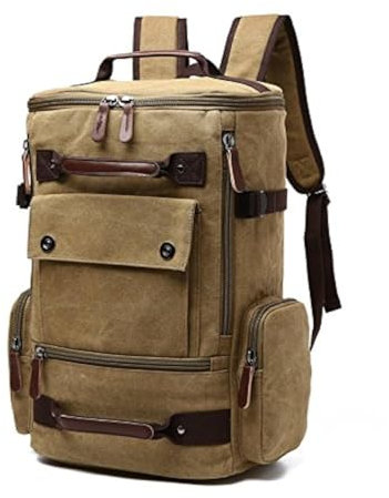 Jahomieo- Mochila de Lona Vintage, Mochila de Viaje Informal, Mochila para portátil de 15,6 Pulgadas, Mochila para Senderismo y Acampada
