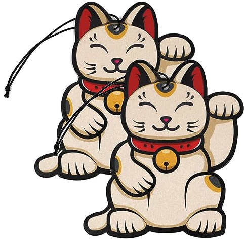 2er Set Tuning Lufterfrischer Duftbaum fürs Auto Air Freshener Design Duft Anhänger (2x Maneki Neko)