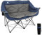 LANMOUNTAIN Folding Loveseat Camping Chair, Portable Double Chair w/Cup Holder,Wine Glass Holder,Carry Bag Heavy Duty Lawn Chair for 2 Adults,Perfect for Camp,Hiking,Picnics and Beach Trips,Blue