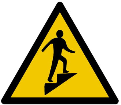 W156 - Achtung Stufe - Warnschild - Maße wählbar - Norm ISO 7010