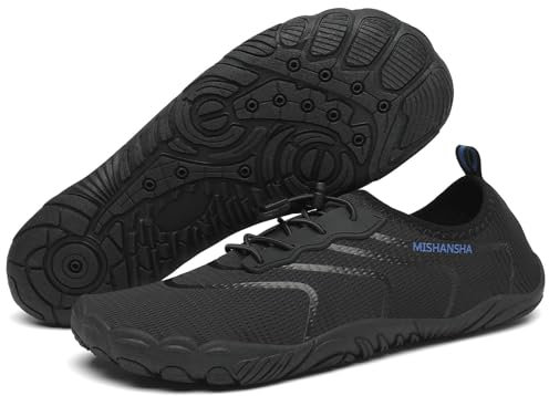 Mishansha Badeschuhe Herren Damen Aquaschuhe Atmungsaktiv Schnell Trocknend Sommer Schwimmschuhe Unisex Wasserschuhe für Outdoor Sports, Tinte 39 EU