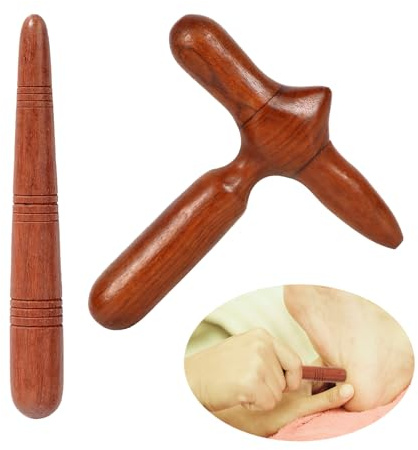 2 Pieces Wooden Massagers, Massage Accessories, Foot Massagers, Physiotherapy Accessories, Self-Massage Tools, Easy to Carry, Great for Muscle Relaxation (Raw Wood Color)