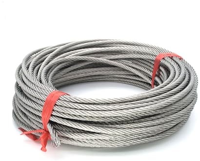 WUUKEPSG 304 de Alambre de Acero Inoxidable 50M de Longitud, 7X7 Trenzado de Alambre Fuerte Núcleo de Cables de Alambre de Diámetro 1-4Mm/Diameter 3.0Mm