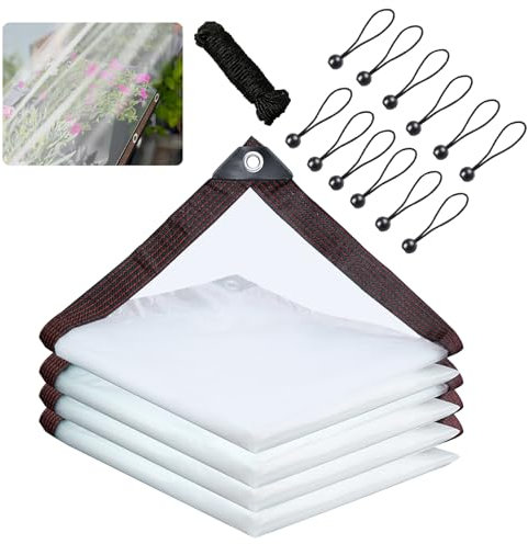 HUIKUANGEU Lona Transparente,Lona Impermeable Transparente 2x4m,Lonas Impermeables Exterior,Plastico Duro Transparente,Lona Transparente Impermeable Exterior,para Muebles Jardin Gazebo Plantas