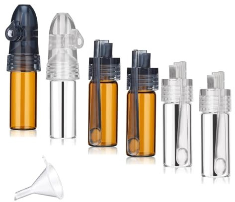 SHENGYIG Botes Especias 3 Piezas Transparentes, 3 Piezas Marrón Recipiente para Especias, Bote Especias Portátil, con Cuchara y Embudo, 2 Estilos, para Viajes, Exteriores, Picnic