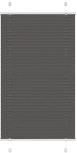 vidaXL Plissee Schwarz 75x100 cm Stoffbreite 74,4 cm Polyester, Faltrollo, Klemmfix, Plisseerollo, Jalousie, Rollo, Plisseerollo für Fenster