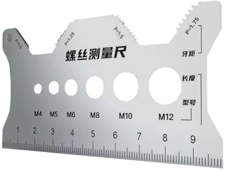 RGYBAO Precisions Screw Gauges Accurate Measurement Tool Steel Screw Measuring Card Portable Screw Size Measuring for 4mm/5mm
