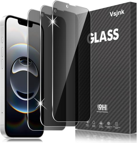 Vsjnk Privacy Screen Protector Compatible with iPhone 16e / iPhone 17e / iPhone 14 / iPhone 13/13 Pro Anti-Spy Tempered Glass,3-Pack Protection Film Anti fingerprint Anti scratch Anti bubble
