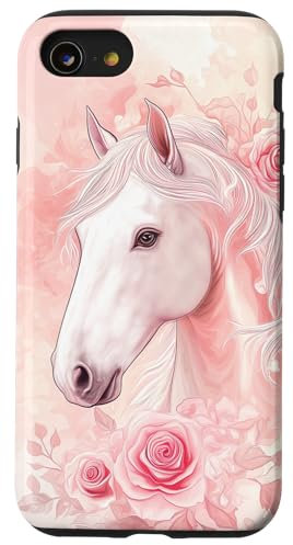 Pferd Blumen Blüten Pferdebesitzer Reiten Pferd Hülle für iPhone SE (2020) / 7 / 8