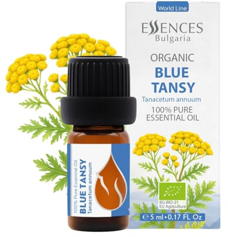 Essences Bulgaria Bio-Ätherisches Öl aus Blauem Rainfarn 5ml | Tanacetum annuum | 100 % Rein | Natürlich | Unverdünnt | Aromatherapie | Kosmetik | Tierversuchsfrei | Gentechnikfrei | Vegan