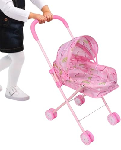 Cochecito de bebé con capota – Cochecito de 4 ruedas con suspensión | Cochecito plegable para bebés, niñas, hogar, viajes, fiestas, cumpleaños, escuela, al aire libre