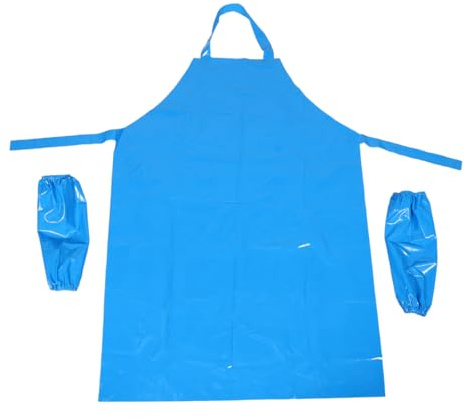 HOMSFOU Waterproof Apron with Sleeves Tpu Oil and Stain Resistant Long Sleeve Apron for Kitchen Dishwashing Cooking Gardening Painting Food Processing Men and Women
