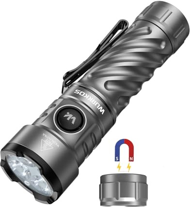 Wurkkos TS26 3470lm wiederaufladbare LED-Taschenlampe, IPX8 wasserdicht | 5000 mAh Akku, 194 m Leuchtweite, Flugzeug-Aluminium, Dual-Betriebsmodi, kompaktes EDC für Camping und Notfall