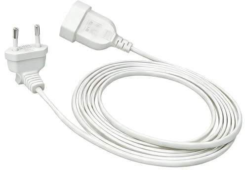 Flomiara 90 Grad Verlängerungskabel Flach, Verlängerungskabel | Flachstecker,Verlängerungskabel Kurz Typ-C-Stecker Eurostecker auf Typ-C Euro für Bildschirm, Lampe, Haushaltsgeräte(Weiß)